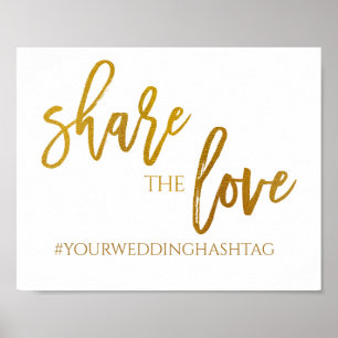 Share the Love Wedding Sign   8 x 10   Gold Foil