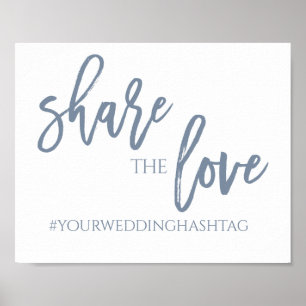 Share the Love Wedding Sign   8x10   Dusty Blue