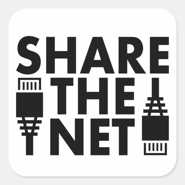 Share the Net Square Sticker (Front)