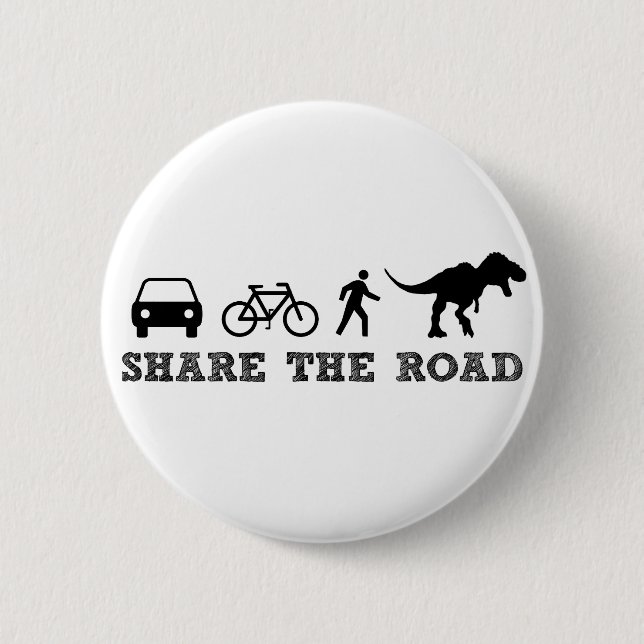 Share the Road 6 Cm Round Badge (Front)