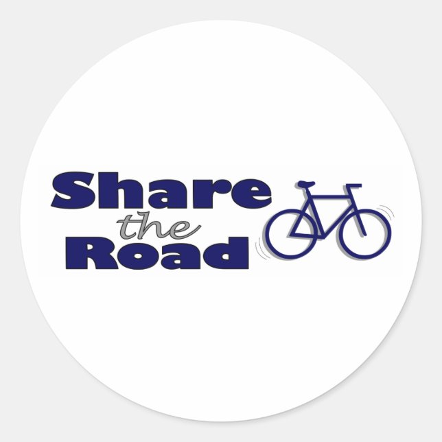 Share The Road Classic Round Sticker (Front)