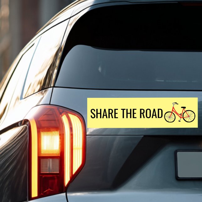 SHARE THE ROAD Cute RED Bicycle Cyclist  Bumper Sticker (SHARE THE ROAD Cute RED Bicycle Cyclist Bumper Sticker
)