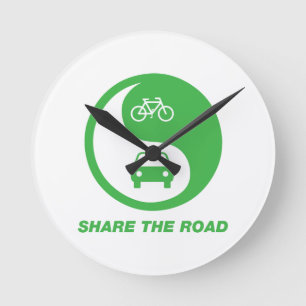 Share the Road Round Clock