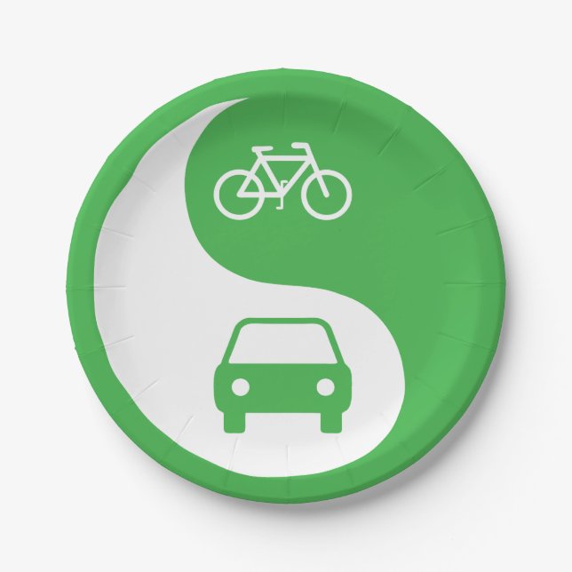 Share the Road Yin Yang Paper Plate (Front)