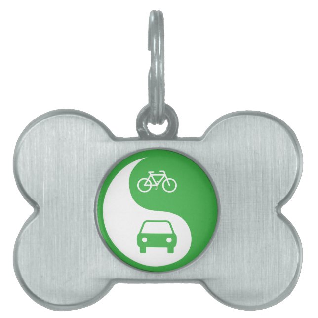 Share the Road Yin Yang Pet Name Tag (Front)