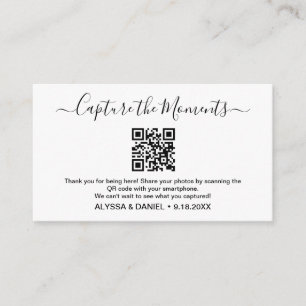 Share Wedding Photo Moments QR code Customisable Enclosure Card