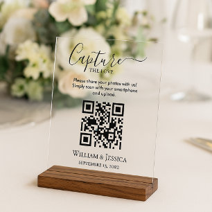 Share Wedding Photos With QR Code Acrylic Sign