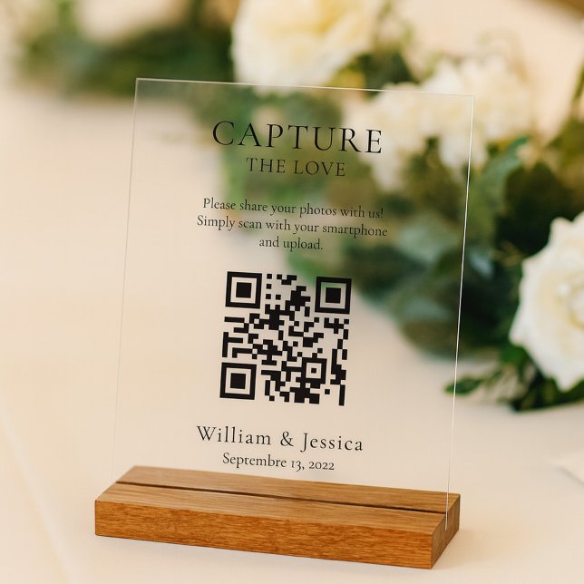 Share Wedding Photos With QR Code Acrylic Sign (Creator Uploaded)