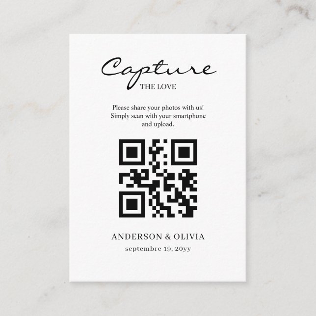 Share Wedding Photos With QR Code Enclosure Card (Front)