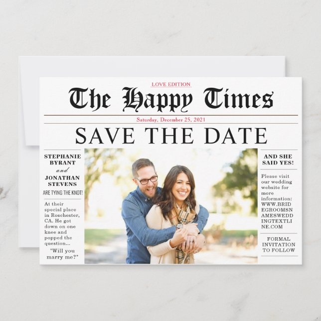 Share your News Save The Date Rustic Photo Wedding Invitation (Front)