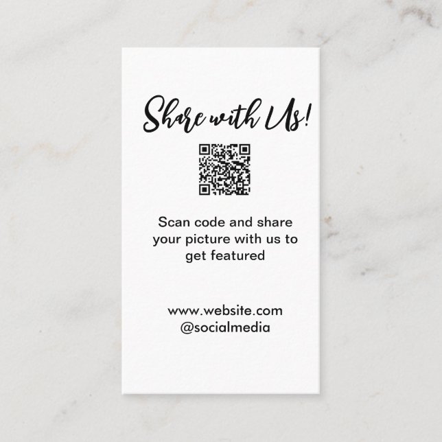 Share your picture scan QR code add website email  Business Card (Front)