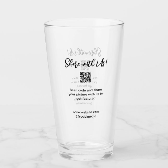 Share your picture scan QR code add website email  Glass (Front)