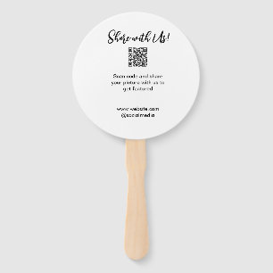Share your picture scan QR code add website email Hand Fan