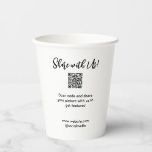 Share your picture scan QR code add website email Paper Cups