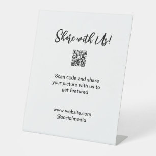 Share your picture scan QR code add website email  Pedestal Sign