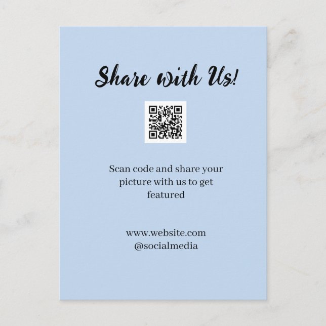 Share your picture scan QR code add website email  Postcard (Front)