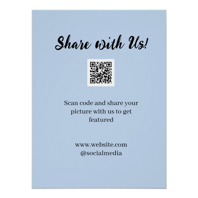 Share your picture scan QR code add website email  Poster (Front)