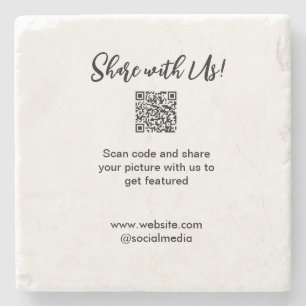 Share your picture scan QR code add website email  Stone Coaster
