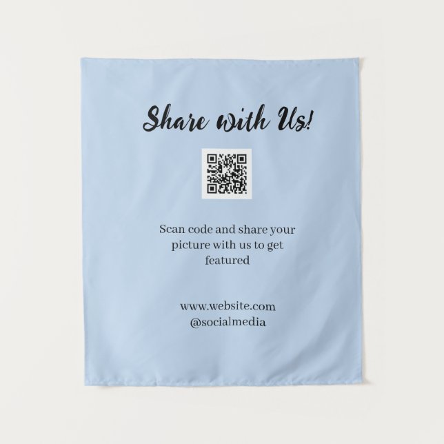 Share your picture scan QR code add website email  Tapestry (Front)