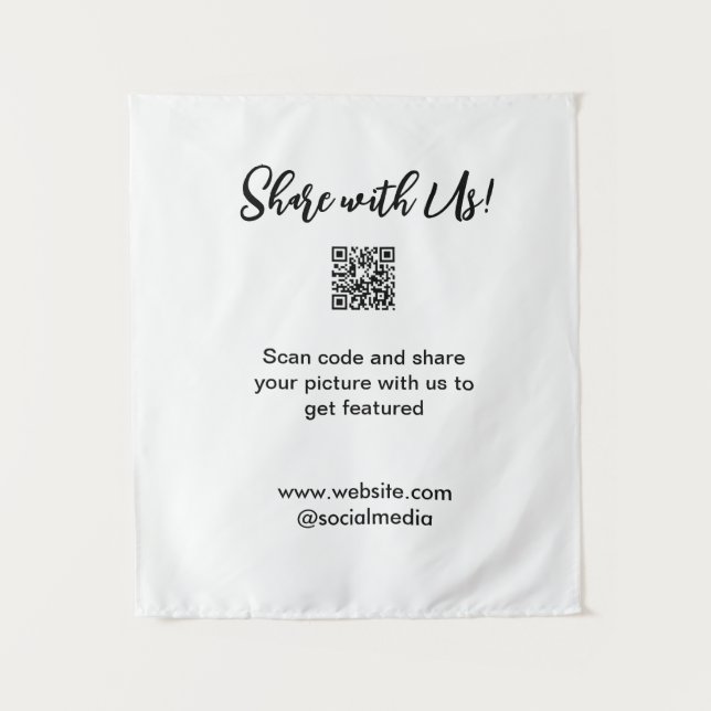 Share your picture scan QR code add website email  Tapestry (Front)