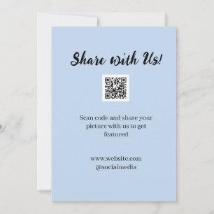 Share your picture scan QR code add website email Thank You Card