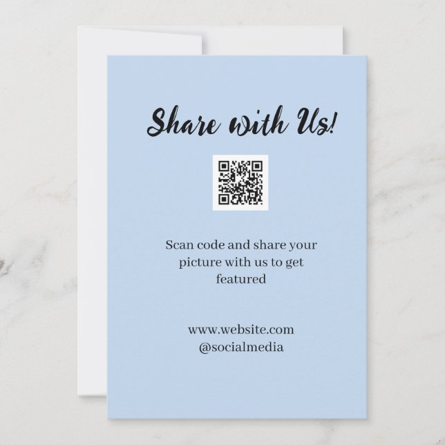 Share your picture scan QR code add website email  Thank You Card (Front)