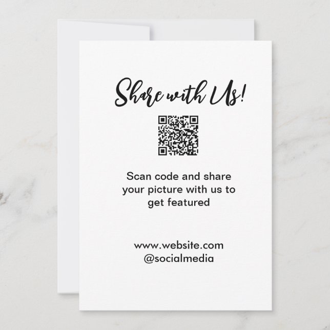 Share your picture scan QR code add website email  Thank You Card (Front)