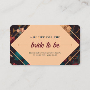 Share your Recipe - Floral Theme Bridal Shower Enclosure Card