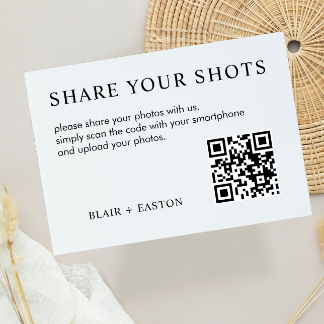 Share Your Shots Qr Code To a Photo Album Wedding Enclosure Card (Creator Uploaded)