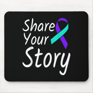 Share Your Story Suicide Prevention Ribbon Awarene Mouse Pad