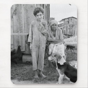 Sharecropper Family with Hound Dog, 1935 Mouse Pad