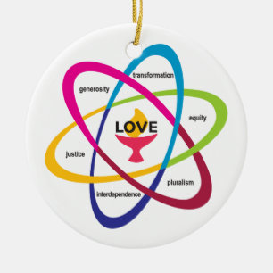 Shared Values Atom - Unitarian Universalist Associ Ceramic Tree Decoration