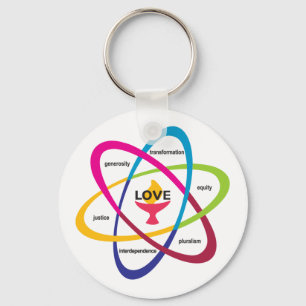 Shared Values Atom - Unitarian Universalist Associ Key Ring