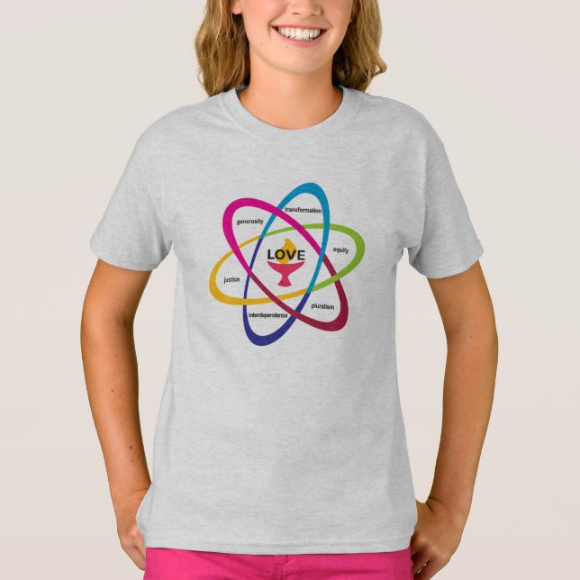 Shared Values Atom - Unitarian Universalist Associ T-Shirt (Front)