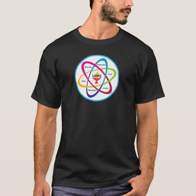 Shared Values Atom - Unitarian Universalist Associ T-Shirt (Front)