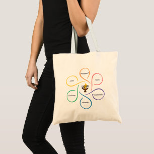 Shared Values Flower - Unitarian Universalist Flow Tote Bag