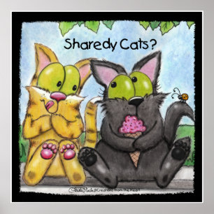 Sharedy Cats -Silly and Tig Poster