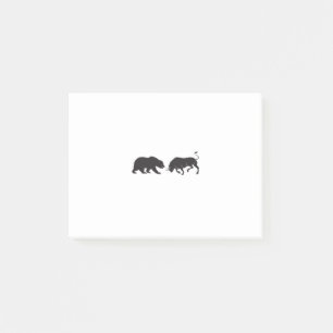 Shares Bear Bull Stock Exchange Post-it Notes