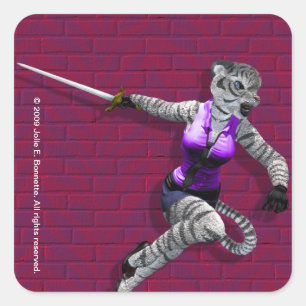 Sharging Tigress Square Sticker