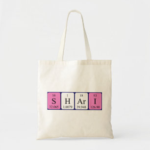 Shari periodic table name tote bag