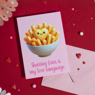 Sharing Fries Is My Love Language Funny Valentine’ Holiday Card