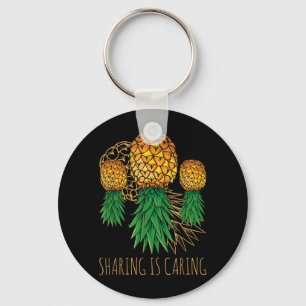 Sharing Is Caring Pineapple Hawaii Fruit Summer Key Ring