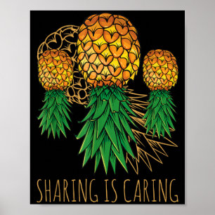 Sharing Is Caring Pineapple Hawaii Fruit Summer Poster