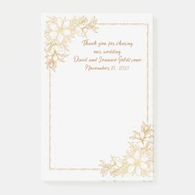 Sharing Our Wedding Post-It Notes Wedding Favours (Front)