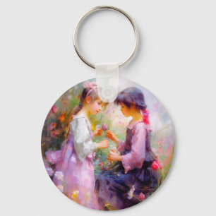 Sharing Roses and Friendship  Key Ring