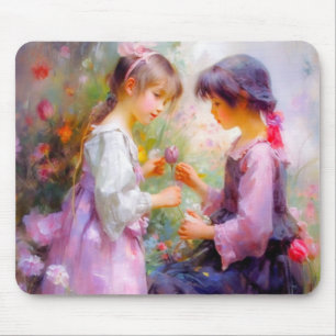 Sharing Roses and Friendship Mouse Pad