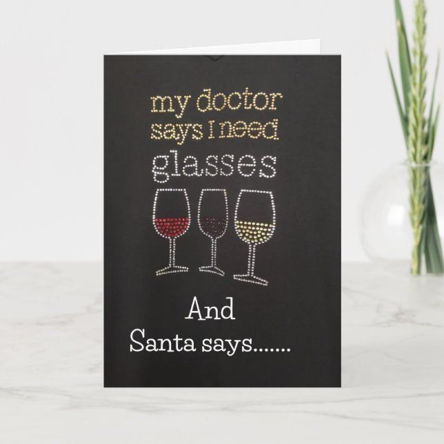 SHARING WINE WITH "YOU" THIS CHRISTMAS  CARD (Front)