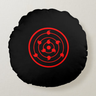 Sharingan Eyes Black Round Cushion