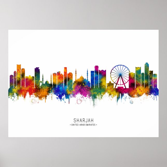 Sharjah UAE Skyline Poster (Front)