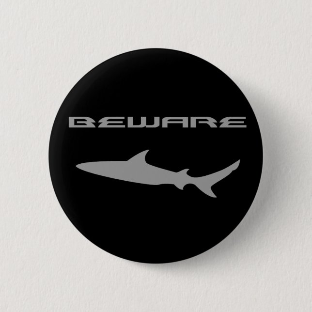 Shark 6 Cm Round Badge (Front)